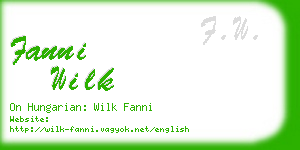 fanni wilk business card